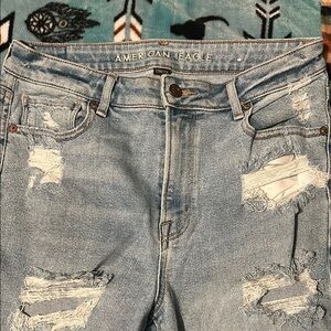 American Eagle Outfitters Light Blue Boyfriend Distressed Jeans